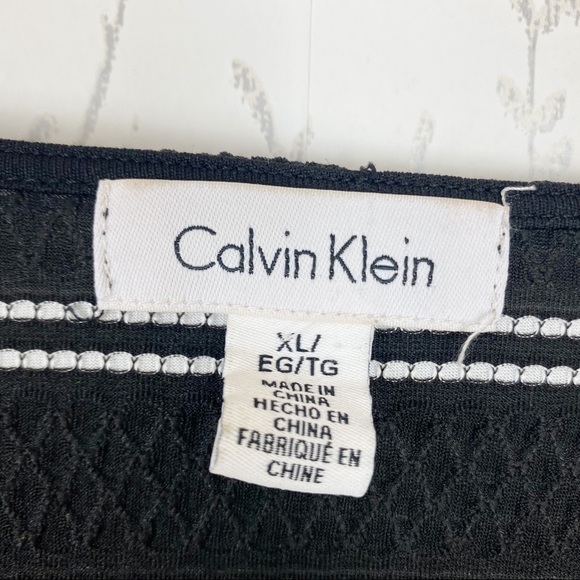 CALVIN KLEIN Balloon Sleeve Blk / White Stripe Top - Picture 7 of 10